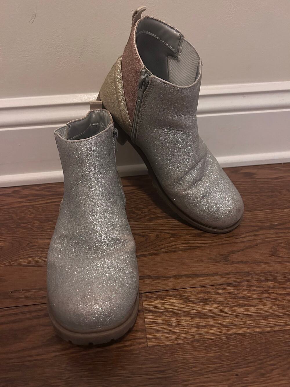 Lands' End Kids' Lightning Bolt Glitter Boots Big Girls Sz 6, Women's Sz 7.5
